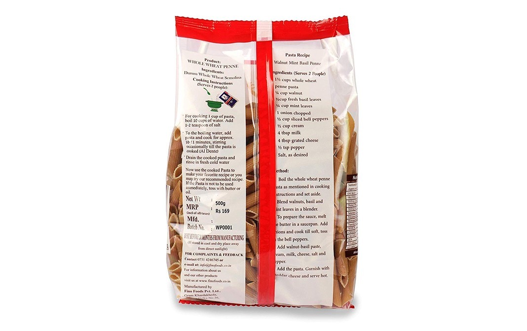 Finosta Whole Wheat Penne    Pack  500 grams